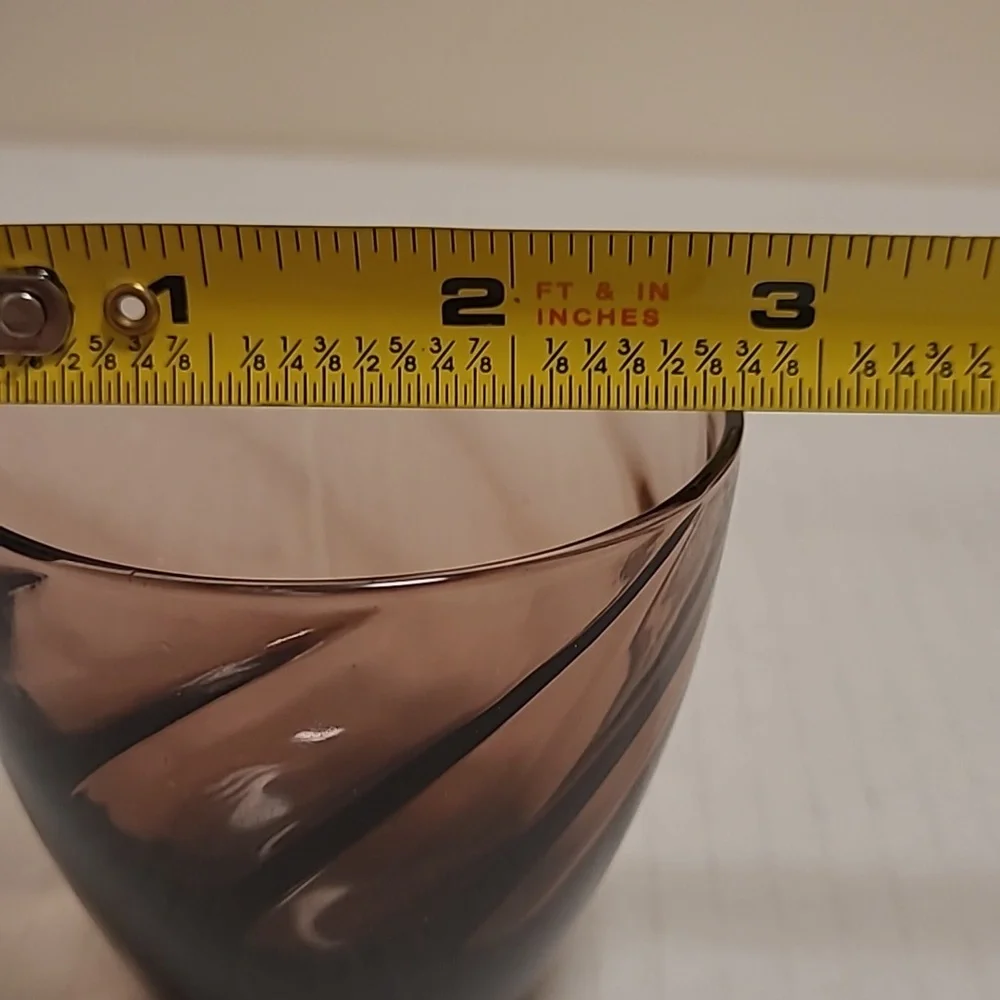 Vintage Amethyst Cocktail Pitcher with 2 Cocktail Glasses